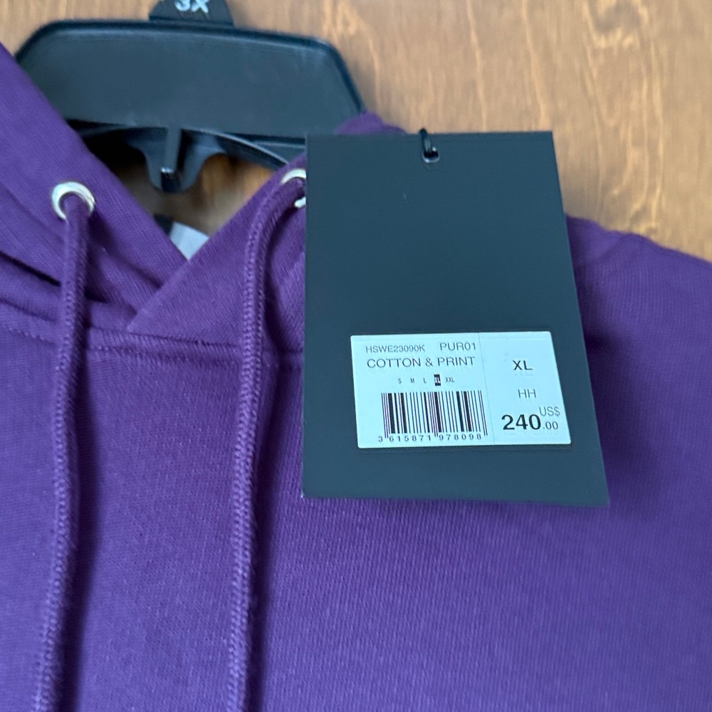 The Kooples What Is? Purple Graphic Hoodie Sweatshirt Relaxed NWT Sz XL Ret $240 - Picture 5 of 11